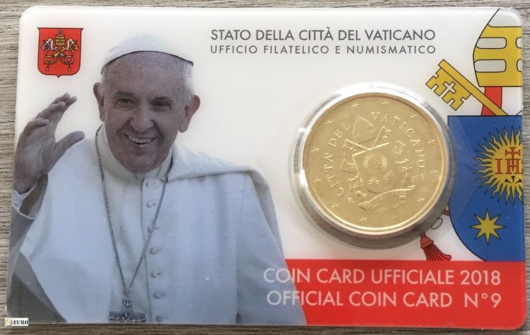 50 cent Vaticaan 2018 coincard n°9
