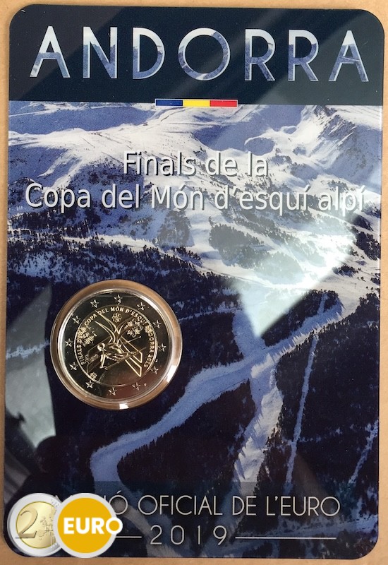 2 euro Andorra 2019 - WK Alpineskiën BU FDC Coincard