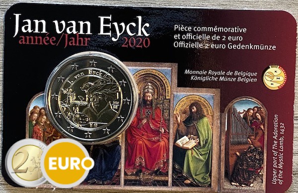 2 euro België 2020 - Jan Van Eyck BU FDC Coincard FR