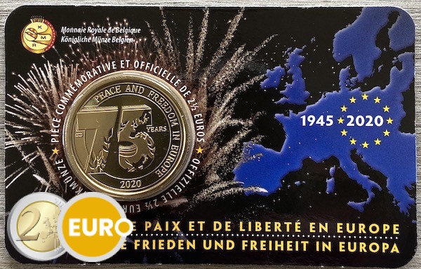 2,50 euro België 2020 - 75 jaar vrede in Europa BU FDC Coincard FR