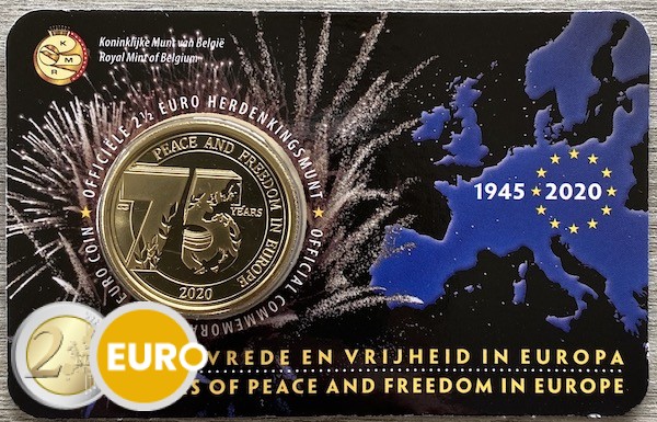 2,50 euro België 2020 - 75 jaar vrede in Europa BU FDC Coincard NL
