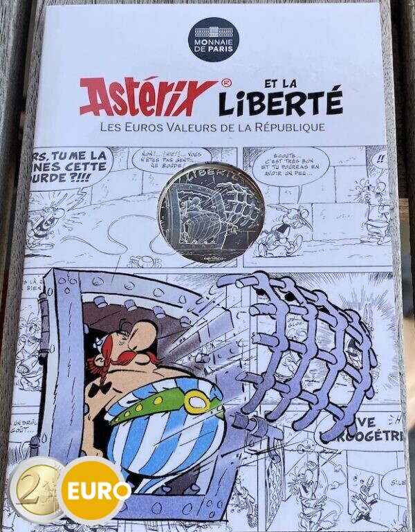 10 euro Frankreich 2015 - Asterix Freiheit Die goldene Sichel - in Coincard