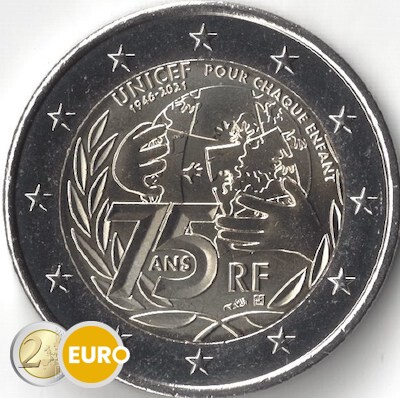 2 euro Frankrijk 2021 - 75 jaar UNICEF UNC