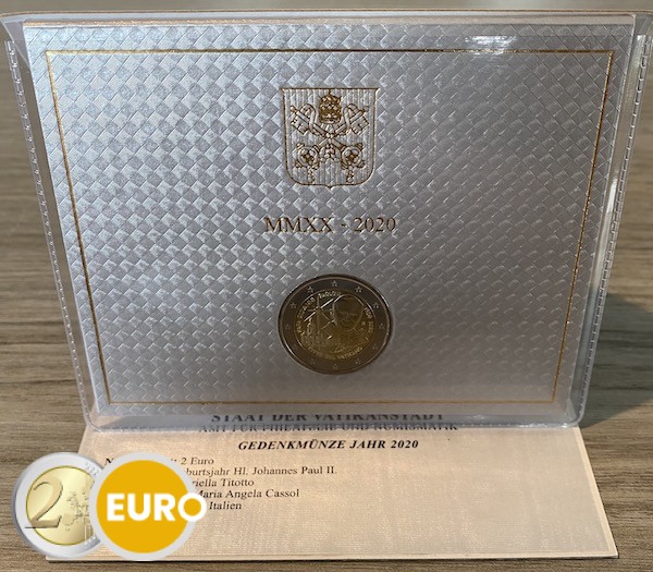 2 Euro Vatikan 2020 - 100 Jahre Papst Johannes Paul II Stgl.