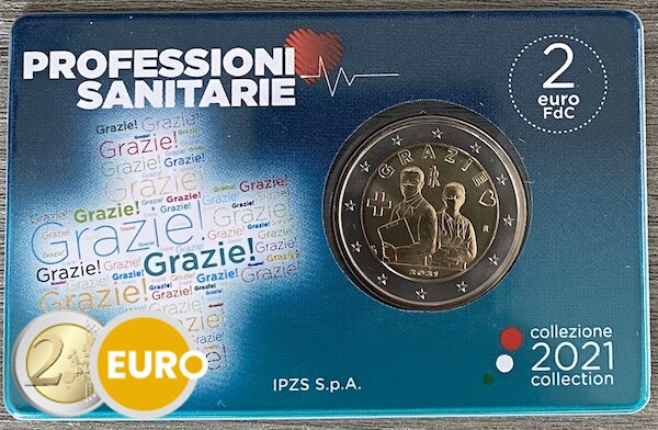 2 euro Italie 2021 - Grazie gezondheidszorg BU FDC Coincard