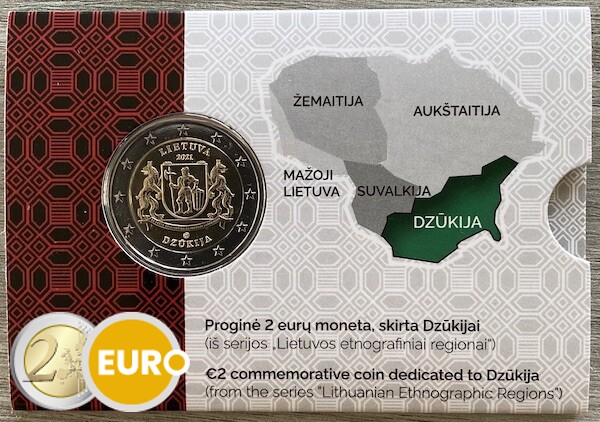 2 euro Litouwen 2021 - Dzukija Regio BU FDC Coincard