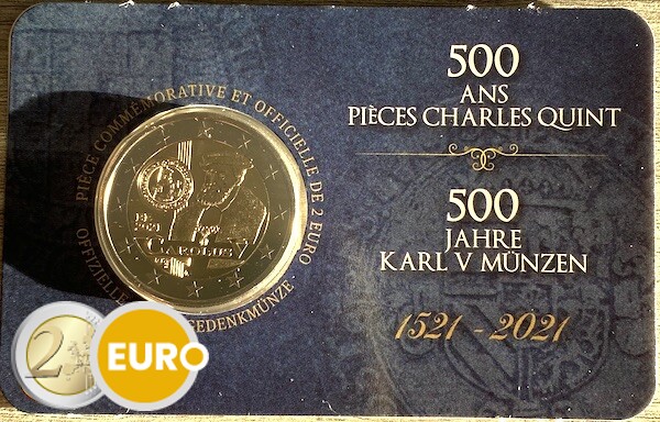 2 euro Belgie 2021 - 500 jaar Carolusgulden BU FDC Coincard FR