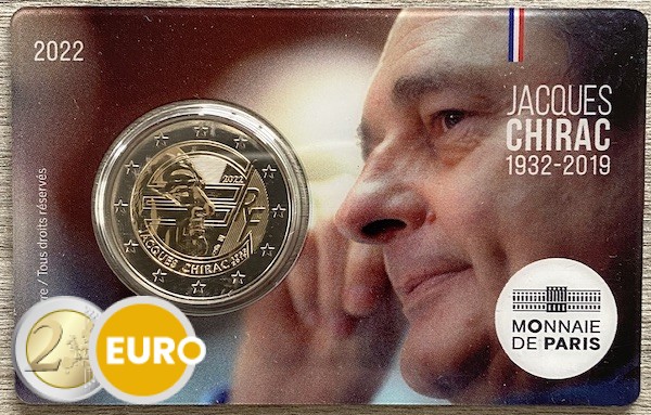 2 euro Frankrijk 2022 - 20 jaar euro cash Jacques Chirac BU FDC Coincard