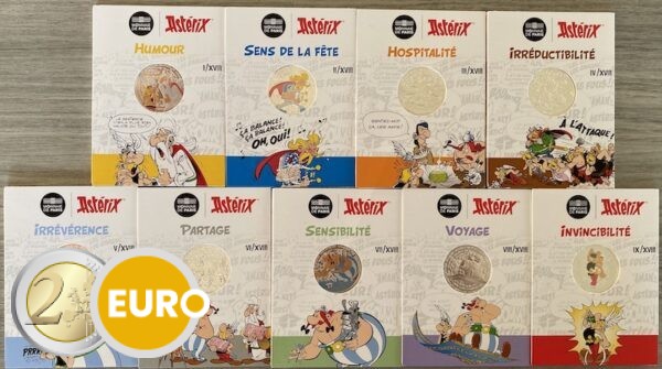 9 x 10 euro France 2022 - Asterix UNC Silver in blister - wave 1