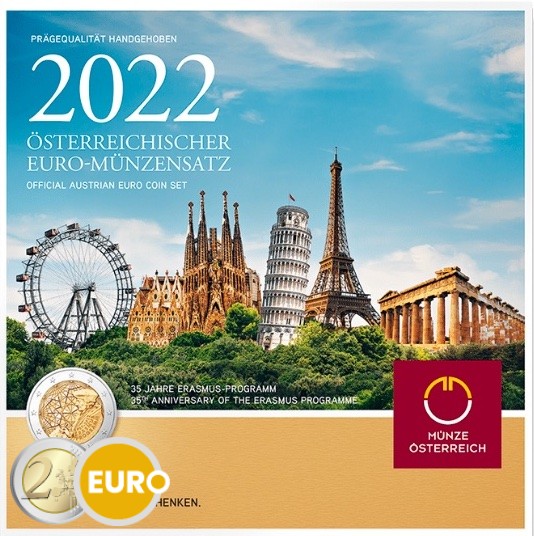 Euro set BU FDC Oostenrijk 2022 Erasmus