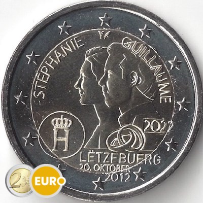 2 euro Luxemburg 2022 - 10 jaar huwelijk Guillaume en Stephanie UNC