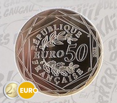 50 euro Frankrijk 2022 - Asterix 4 BE Proof zilver gekleurd