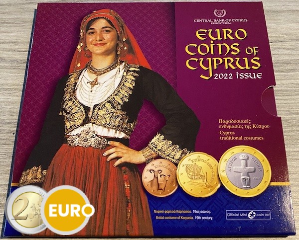 Euro set BU FDC Cyprus 2022 - Traditionele klederdracht