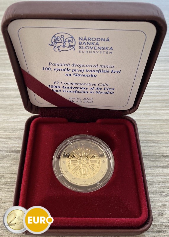 2 euros Slovaquie 2023 - Transfusion sanguine BE Proof