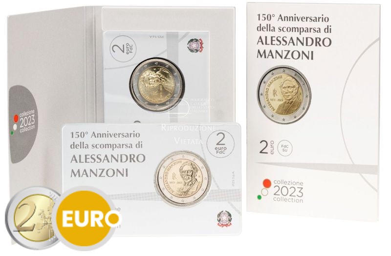 2 euro Italie 2023 - Alessandro Manzoni BU FDC Coincard