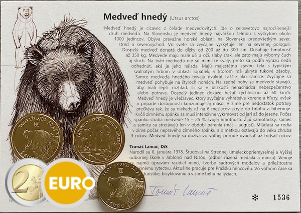 5 euro Slowakije 2023 - Bruine beer UNC met echtheidscertificaat