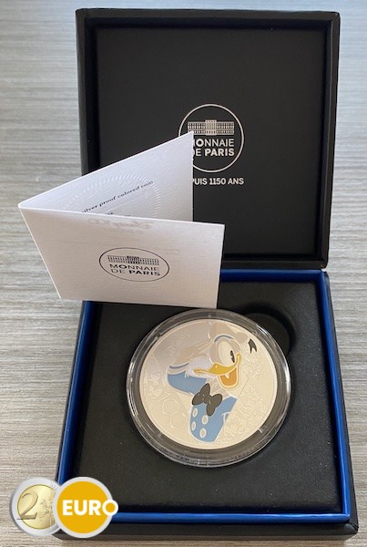 10 euro Frankrijk 2023 - 100 jaar Disney - Donald Duck en Mickey Mouse BE Proof Zilver gekleurd