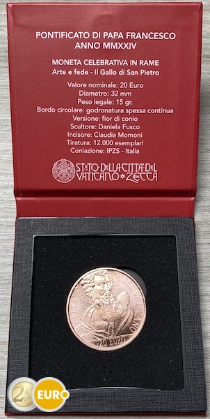 20 euro Vaticaan 2024 - Sint-Pieter en de Haan BU FDC