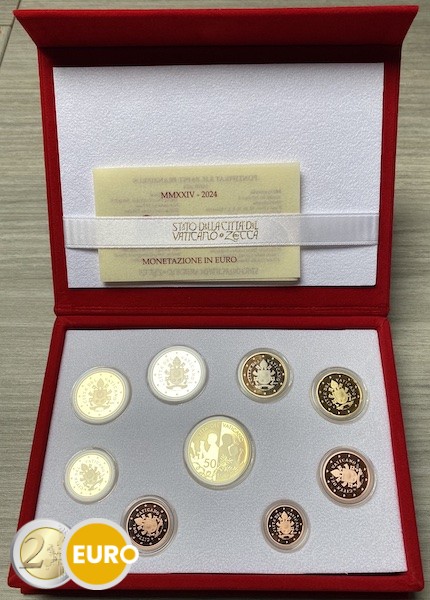 Euro set BE Proof Vaticaan 2024 + 50 euro goud