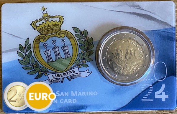 2 euro San Marino 2024 - Sint Marinus BU FDC Coincard Vlag