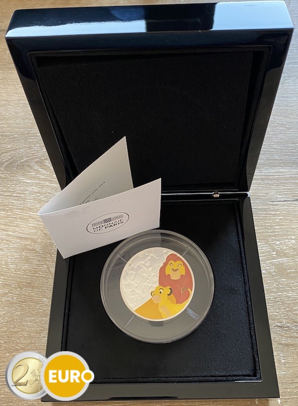 50 euro Frankrijk 2024 - 30 jaar Lion King BE Proof 5oz zilver gekleurd