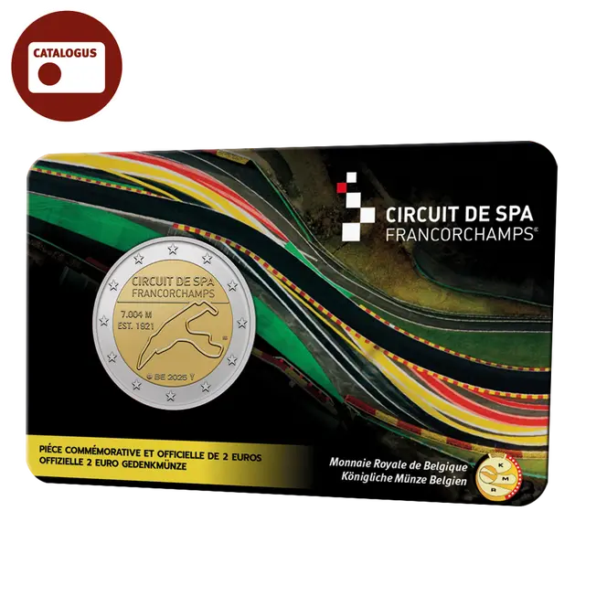 2 euro Belgie 2025 - Spa-Francorchamps BU FDC Coincard FR