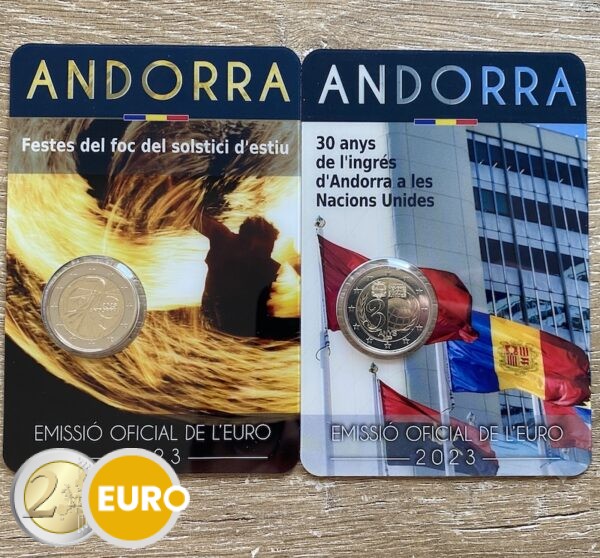 2 x 2 euro Andorra 2023 - Festivals zomerzonnewende + Toetreding VN BU FDC Coincard