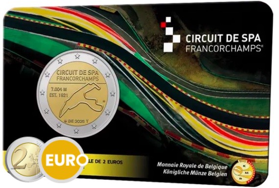 2 euro Belgie 2025 - Spa-Francorchamps BU FDC Coincard FR