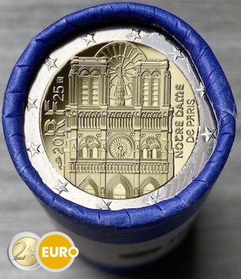 Rol 2 euro Frankrijk 2025 - Notre Dame van Parijs BU FDC