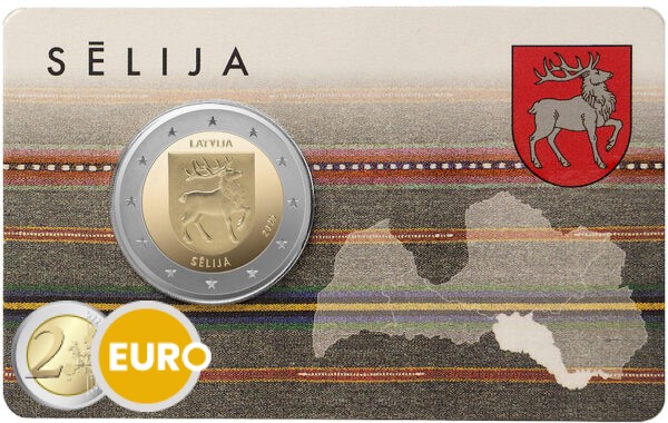 2 euro Letland 2025 - Wapenschild van Sēlija BU FDC Coincard