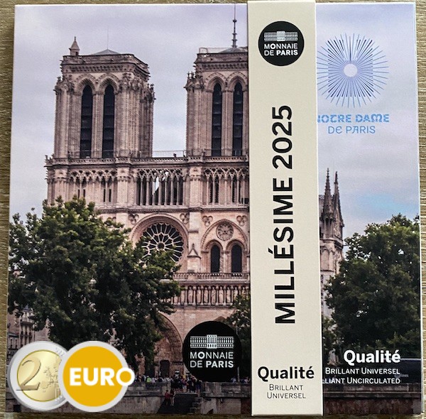 Euro set BU FDC France 2025 Notre Dame Miniset