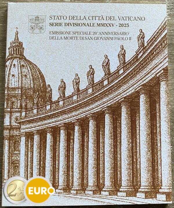 Euro set BU FDC Vaticaan 2025 + 5 euro Johannes Paulus II