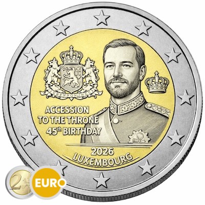 2 euro Luxemburg 2026 - Troonsbestijging Guillaume UNC