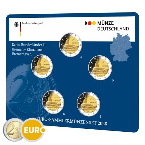 2 euro Duitsland 2026 - ADFGJ Bremen Klimaathuis BU FDC Coincard