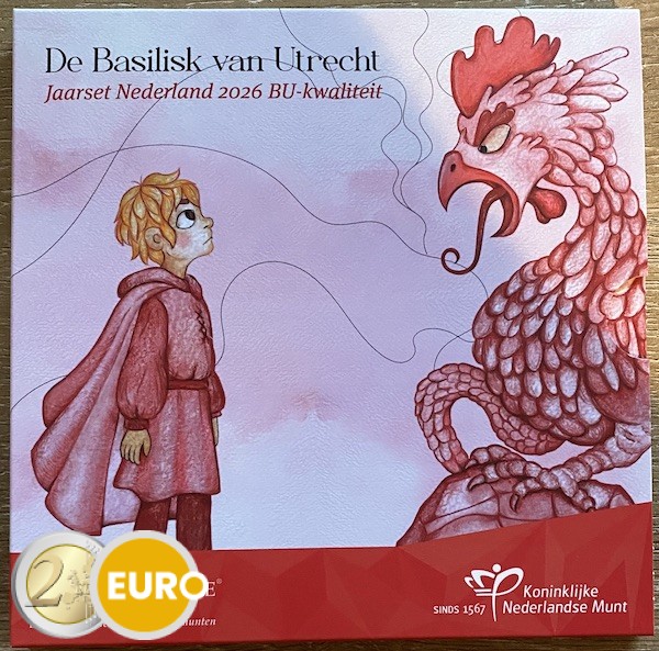 Euro set BU FDC Nederland 2026 Basilisk van Utrecht