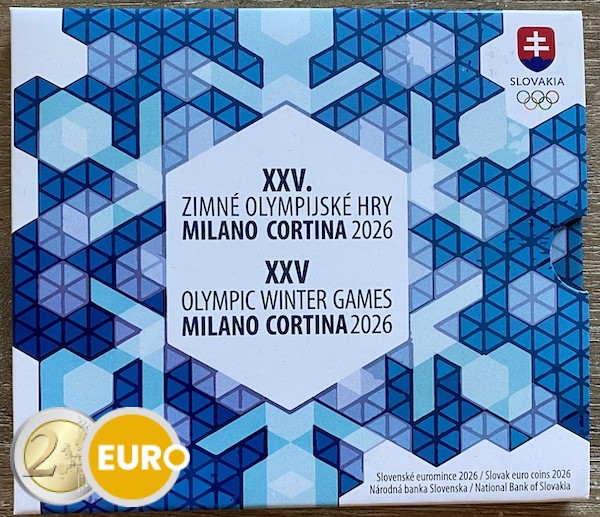 Euro set BU FDC Slowakije 2026 - Olympische Winterspelen Milaan - Cortina