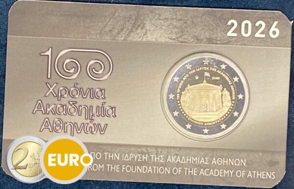 2 euro Griekenland 2026 - Academie van Athene BU FDC Coincard