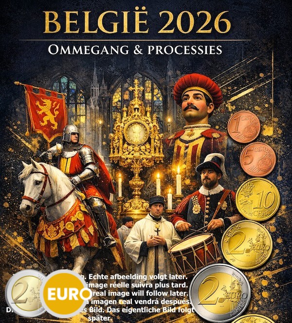 Euro set BU FDC België 2026 Ommegang - Processies