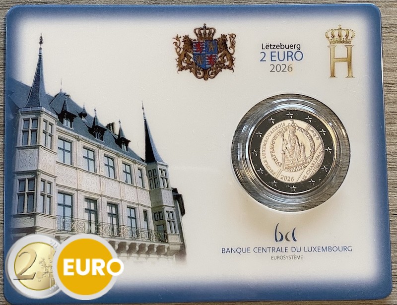 2 euro Luxemburg 2026 - Karel de Grote-prijs BU FDC Coincard KNM Muntteken