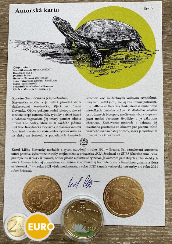 5 euro Slowakije 2026 - Europese moerasschildpad UNC met echtheidscertificaat