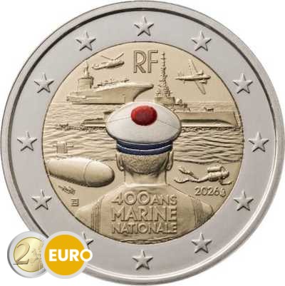 2 euro Frankrijk 2026 - Franse marine BE Proof gekleurd