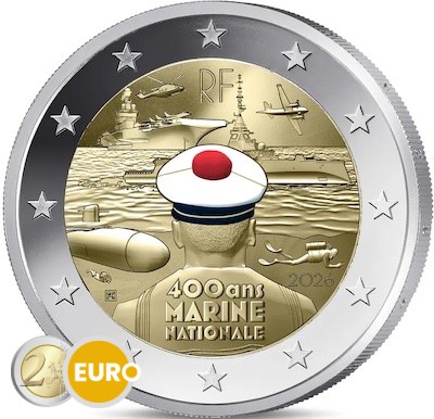 2 euro Frankrijk 2026 - Franse marine BE Proof gekleurd