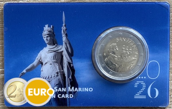 2 euro San Marino 2026 - Sint Marinus BU FDC Coincard Vrijheidsbeeld