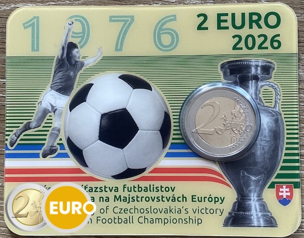 2 euro Slowakije 2026 - Overwinning EK Voetbal 1976 BU FDC Coincard