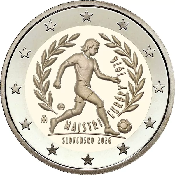 2 euro Slowakije 2026 - Overwinning EK Voetbal 1976 BU FDC Coincard