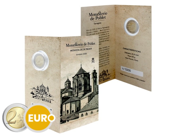 2 euro Spanje 2026 - Klooster van Poblet BE Proof