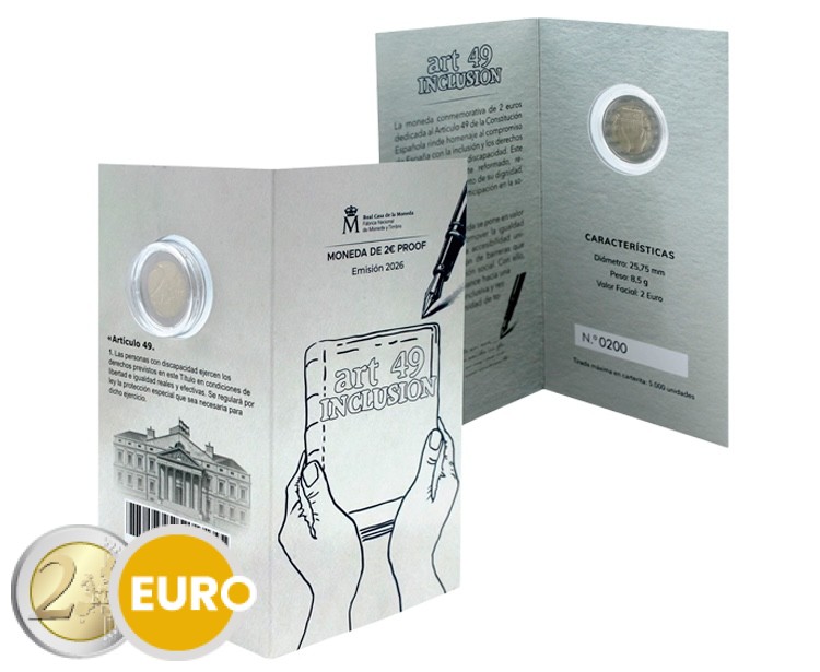 2 euro Spanje 2026 - Inclusie BE Proof