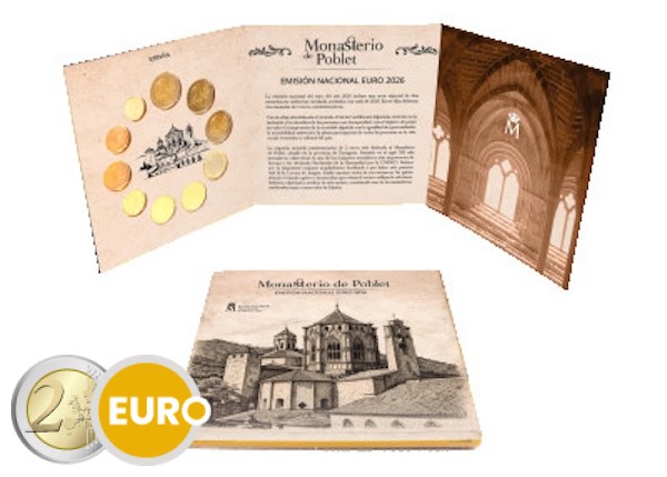 Euro set BU FDC Spanje 2026 + 2 x 2 euro Poblet