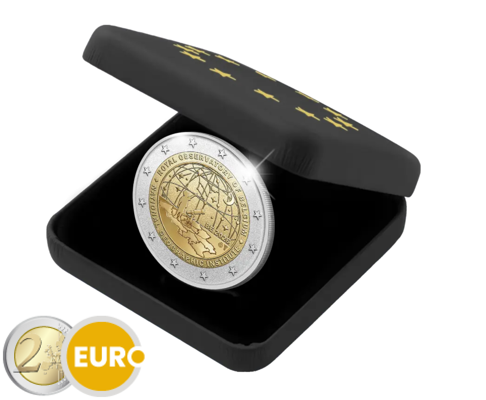 2 euro België 2026 - Nationaal Geografisch Instituut en Koninklijke Sterrenwacht Reverse Proof