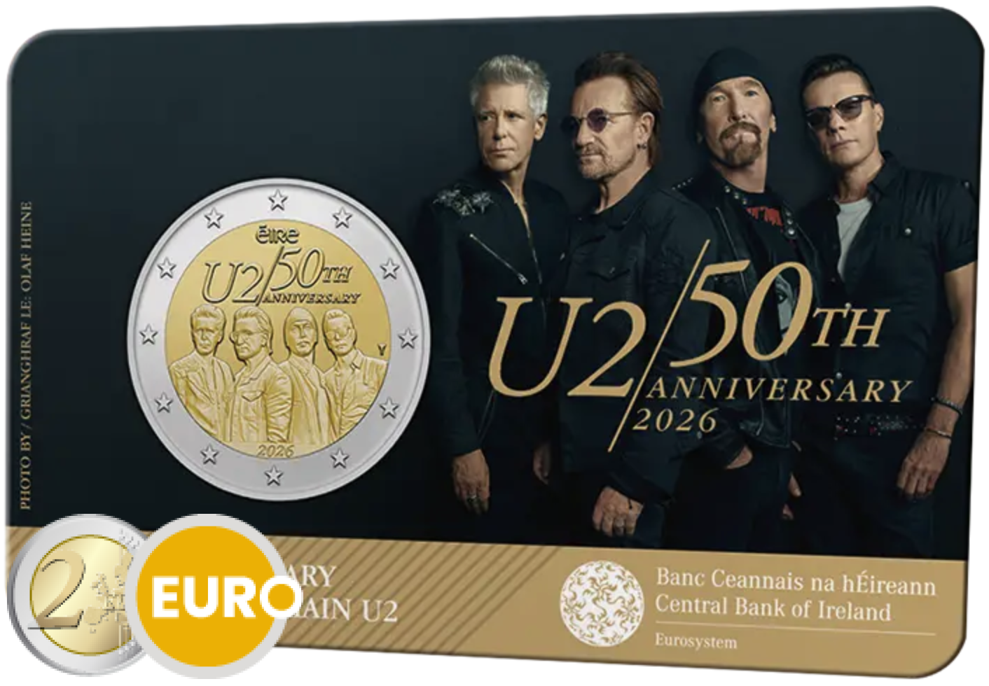 2 euro Ierland 2026 - 50 jaar U2 BU FDC Coincard